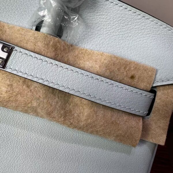 Birkin 25 Hand stitched  Handcrafted authentic hand-sewn Vert Fizz Swift Leather with Palladium Hardware Palladium  Hardware authentic hand-sewn