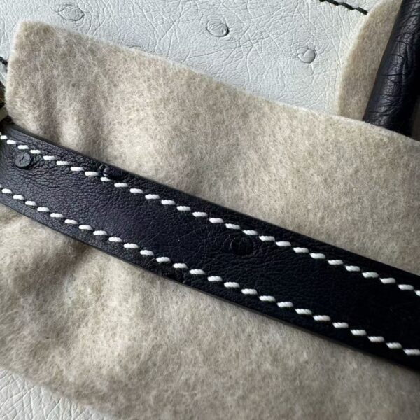 Birkin 25 Ostrich Black/White Silver Hardware authentic hand-sewn sophisticated