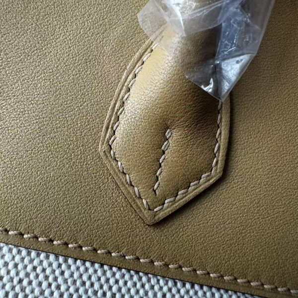 Birkin 25 Canvas & Leather, Biscuit Color, Silver Hardware Hardware Saddle stitch sophisticated