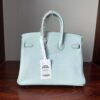 Birkin 25 Hand stitched  Handcrafted authentic hand-sewn Vert Fizz Swift Leather with Palladium Hardware Palladium  Hardware authentic hand-sewn