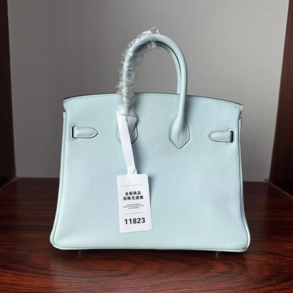 Birkin 25 Hand stitched  Handcrafted authentic hand-sewn Vert Fizz Swift Leather with Palladium Hardware Palladium  Hardware authentic hand-sewn