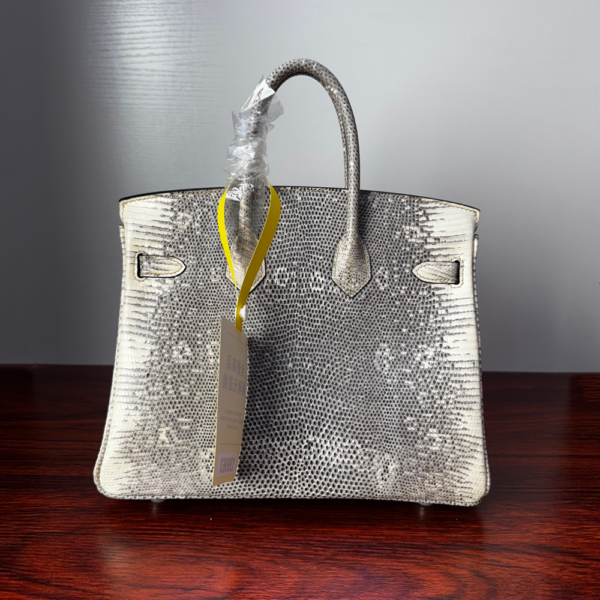 Birkin 25 Lizard Milkshake White Silver Hardware sophisticated authentic hand-sewn 2 Birkin 25 Lizard Milkshake White Silver Hardware sophisticated authentic hand-sewn