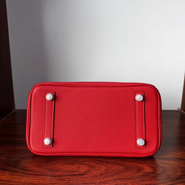 Birkin  25 Hand stitched Rouge Vif Touch Niloticus Crocodile Birkin 25 PHW  Handcrafted Saddle stitch authentic hand-sewn