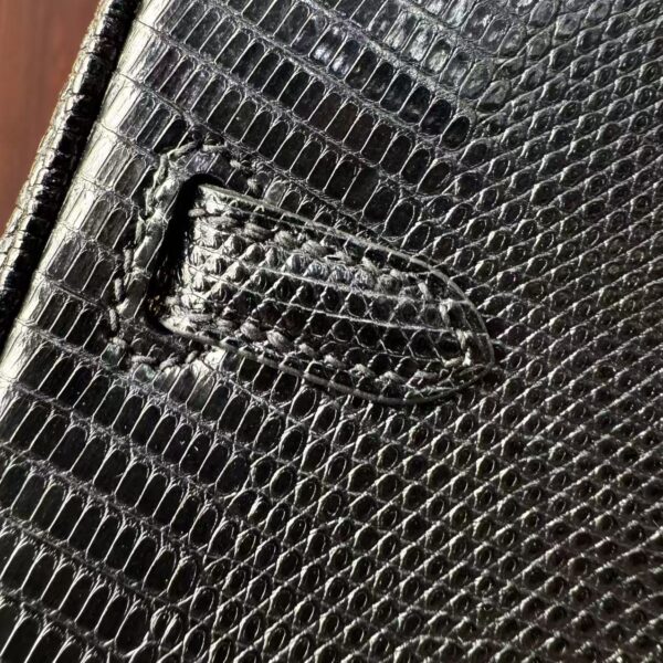 Birkin 25 Black Lizard Skin with Gold Hardware authentic hand-sewn
