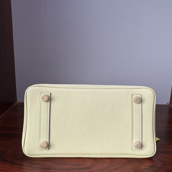 Birkin 25 Bleu Lin Swift Gold Hardware Jaune Milton Handmade women's handbag 3 Birkin 25 Bleu Lin Swift Gold Hardware Jaune Milton Handmade women's handbag