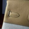 Birkin 25 Canvas & Leather, Biscuit Color, Silver Hardware Hardware Saddle stitch sophisticated