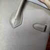 Birkin 25 Handcrafted Saddle stitch  Gris Neve Swift Leather with Palladium Hardware Palladium  Hardware Hand stitched authentic hand-sewn