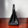 Birkin25 Black Ostrich with Gold Hardware authentic hand-sewn