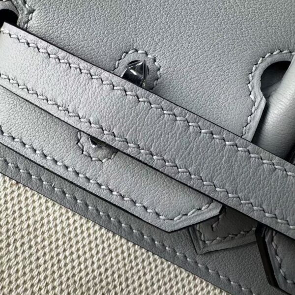 Birkin 25 Glacier Blue Canvas & Leather, Silver Hardware Handcrafted sophisticated 3 Birkin 25 Glacier Blue Canvas & Leather, Silver Hardware Handcrafted sophisticated