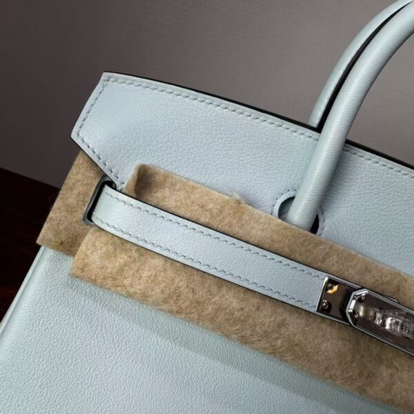 Birkin 25 Hand stitched  Handcrafted authentic hand-sewn Vert Fizz Swift Leather with Palladium Hardware Palladium  Hardware authentic hand-sewn