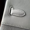 Birkin 25 authentic hand-sewn Canvas & Swift Leather, Cream White (Nata), Palladium Hardware Hand stitched Handcrafted 16 Birkin 25 authentic hand-sewn Canvas & Swift Leather, Cream White (Nata), Palladium Hardware Hand stitched Handcrafted