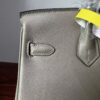Birkin 25 Handcrafted Saddle stitch  Gris Neve Swift Leather with Palladium Hardware Palladium  Hardware Hand stitched authentic hand-sewn