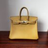 Birkin Handmade Women's Birkin-style Bag Biscuit-colored Swift leather Handmade women's handbag Saddle-stitch women's handbag Birkin 25cm
