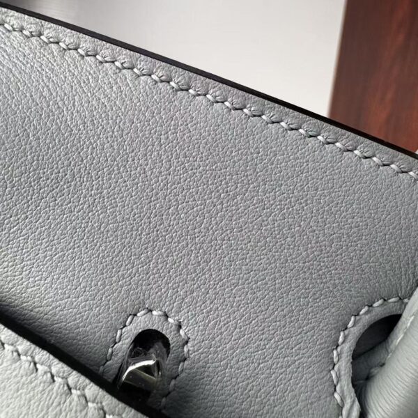 Birkin 25 Glacier Blue Canvas & Leather, Silver Hardware Handcrafted sophisticated 2 Birkin 25 Glacier Blue Canvas & Leather, Silver Hardware Handcrafted sophisticated
