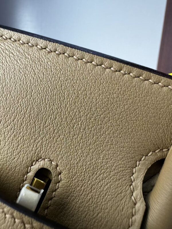 Birkin 25 Biscuit Canvas & Leather Gold Hardware authentic hand-sewn 5 Birkin 25 Biscuit Canvas & Leather Gold Hardware authentic hand-sewn