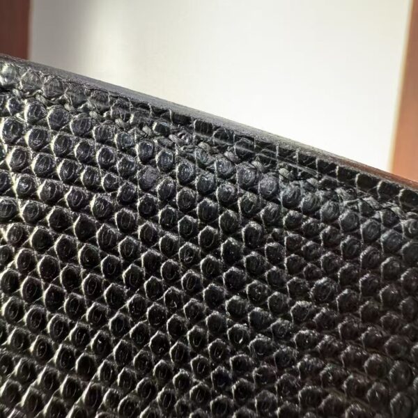 Birkin 25 Black Lizard Skin with Silver Hardware authentic hand-sewn sophisticated 3 Birkin 25 Black Lizard Skin with Silver Hardware authentic hand-sewn sophisticated