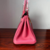 Birkin 25 Rose Confetti Swift Palladium Hardware  Biscuit-colored Swift leather Handmade women's handbag