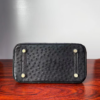 Birkin25 Black Ostrich with Gold Hardware authentic hand-sewn