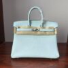 Birkin 25 Hand stitched  Handcrafted authentic hand-sewn Vert Fizz Swift Leather with Palladium Hardware Palladium  Hardware authentic hand-sewn