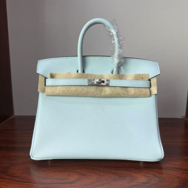 Birkin 25 Hand stitched  Handcrafted authentic hand-sewn Vert Fizz Swift Leather with Palladium Hardware Palladium  Hardware authentic hand-sewn