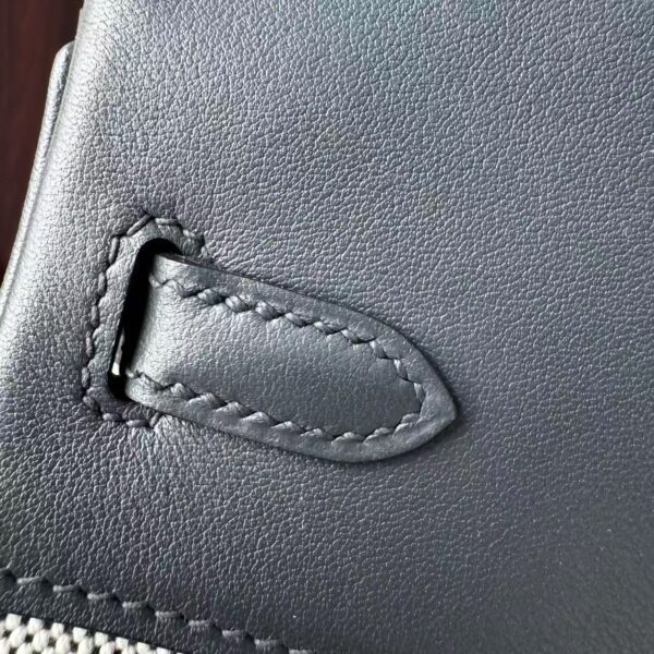 Birkin 25 Cargo Haze Grey Canvas & Swift Leather, Palladium Hardware Hand stitched  Saddle stitch