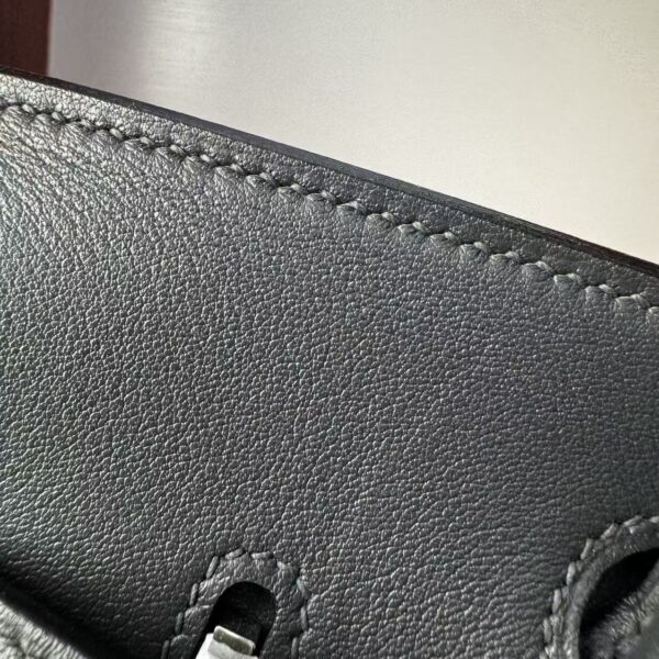 Birkin 25 Cargo Haze Grey Canvas & Swift Leather, Palladium Hardware Hand stitched  Saddle stitch