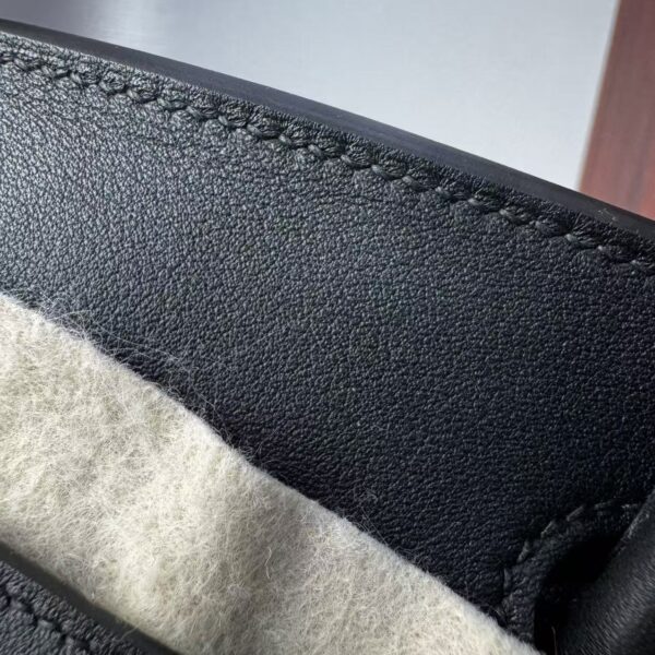 Birkin 25 Cargo Black Canvas Swift Leather Palladium Hardware Saddle stitch