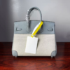 Birkin 25 Glacier Blue Canvas & Leather, Silver Hardware Handcrafted sophisticated 13 Birkin 25 Glacier Blue Canvas & Leather, Silver Hardware Handcrafted sophisticated