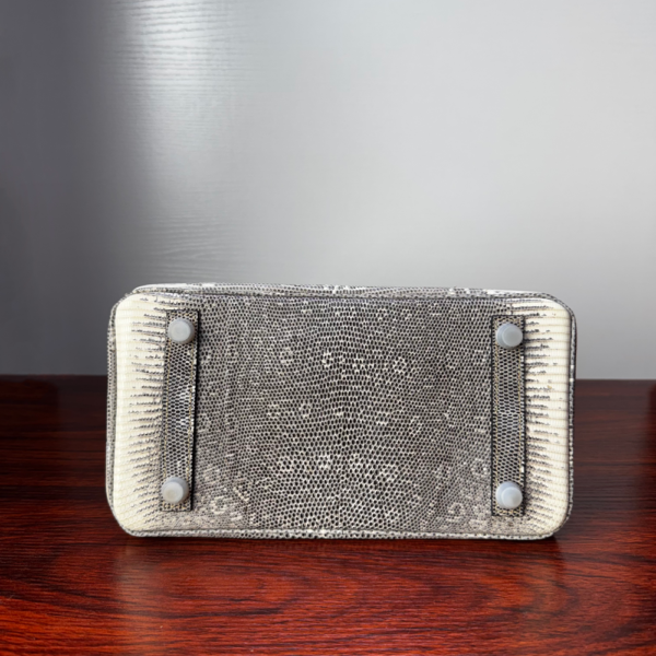 Birkin 25 Lizard Milkshake White Silver Hardware sophisticated authentic hand-sewn 8 Birkin 25 Lizard Milkshake White Silver Hardware sophisticated authentic hand-sewn