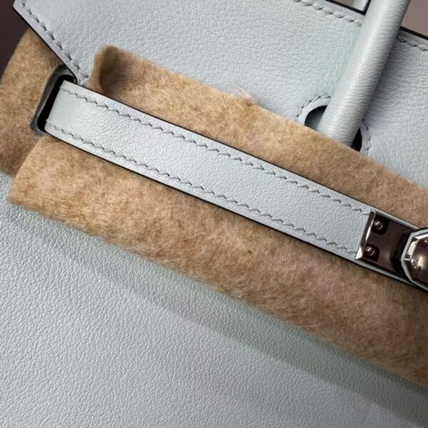 Birkin 25 Hand stitched  Handcrafted authentic hand-sewn Vert Fizz Swift Leather with Palladium Hardware Palladium  Hardware authentic hand-sewn