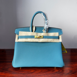 Birkin25 New blue Jean Togo Gold Hardware  25  birkin Saddle stitch