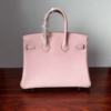 Birkin 25cm Rose Sakura Swift Palladium Hardware Biscuit-colored Swift leather Handmade women's handbag Hand stitched 8 Birkin 25cm Rose Sakura Swift Palladium Hardware Biscuit-colored Swift leather Handmade women's handbag Hand stitched