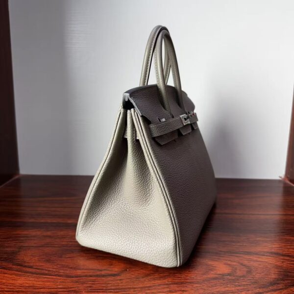 Birkin 25 Hand stitched Handcrafted Gris Asphalte Togo Palladium Hardware Saddle stitch authentic hand-sewn 3 Birkin 25 Hand stitched Handcrafted Gris Asphalte Togo Palladium Hardware Saddle stitch authentic hand-sewn