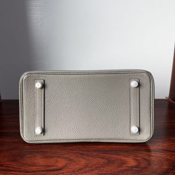 Birkin 25 Hand stitched Handcrafted Gris Asphalte Togo Palladium Hardware Saddle stitch authentic hand-sewn 4 Birkin 25 Hand stitched Handcrafted Gris Asphalte Togo Palladium Hardware Saddle stitch authentic hand-sewn
