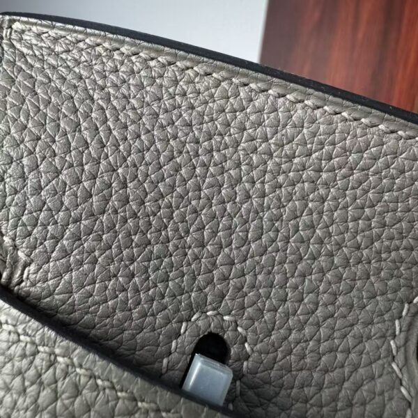 Birkin 25 Hand stitched Handcrafted Gris Asphalte Togo Palladium Hardware Saddle stitch authentic hand-sewn 8 Birkin 25 Hand stitched Handcrafted Gris Asphalte Togo Palladium Hardware Saddle stitch authentic hand-sewn