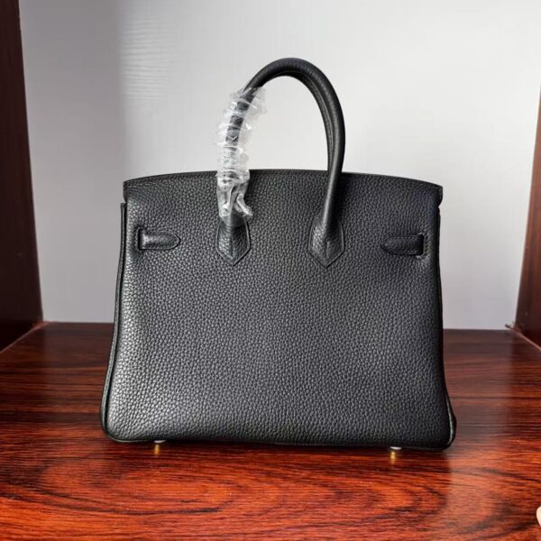Birkin 25 Saddle stitch authentic hand-sewn Black Togo with Palladium Hardware Hand stitched Handcrafted