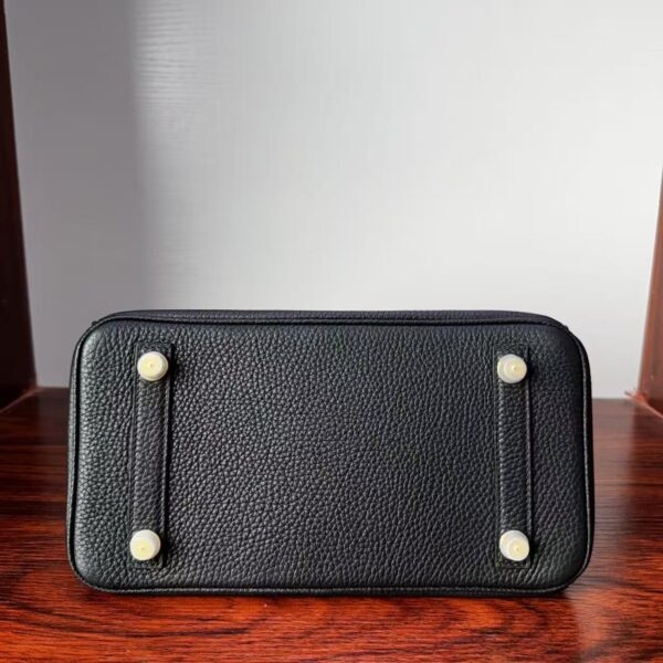 Birkin 25 Saddle stitch authentic hand-sewn Black Togo with Palladium Hardware Hand stitched Handcrafted