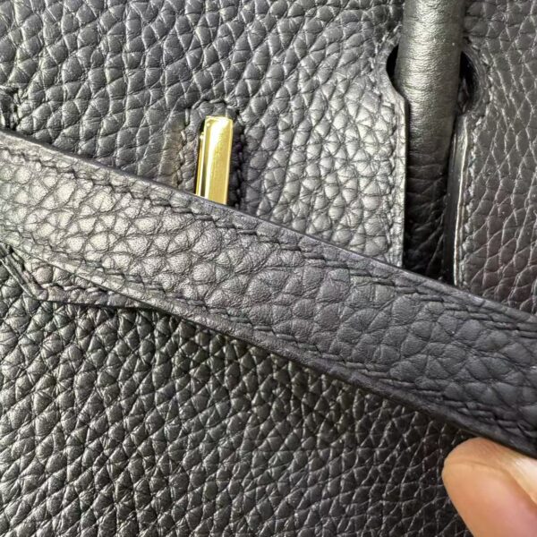 Birkin 25 Saddle stitch authentic hand-sewn Black Togo with Palladium Hardware Hand stitched Handcrafted