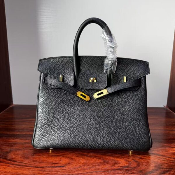 Birkin 25 Saddle stitch authentic hand-sewn Black Togo with Palladium Hardware Hand stitched Handcrafted