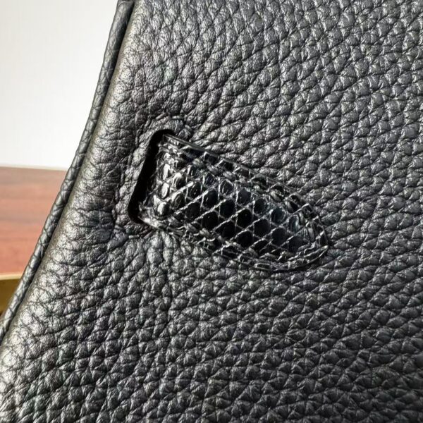 Birkin 25 Touch Noir Black Togo / Lizard, Palladium Hardware 6 Birkin 25 Touch Noir Black Togo / Lizard, Palladium Hardware