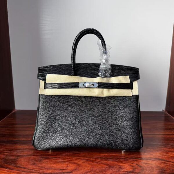 Birkin 25 Touch Noir Black Togo / Lizard, Palladium Hardware 1 Birkin 25 Touch Noir Black Togo / Lizard, Palladium Hardware