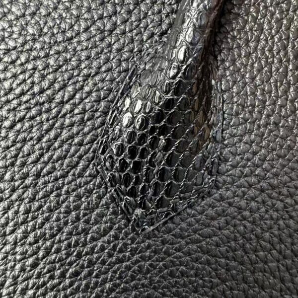 Birkin 25 Touch Noir Black Togo / Lizard, Palladium Hardware 7 Birkin 25 Touch Noir Black Togo / Lizard, Palladium Hardware