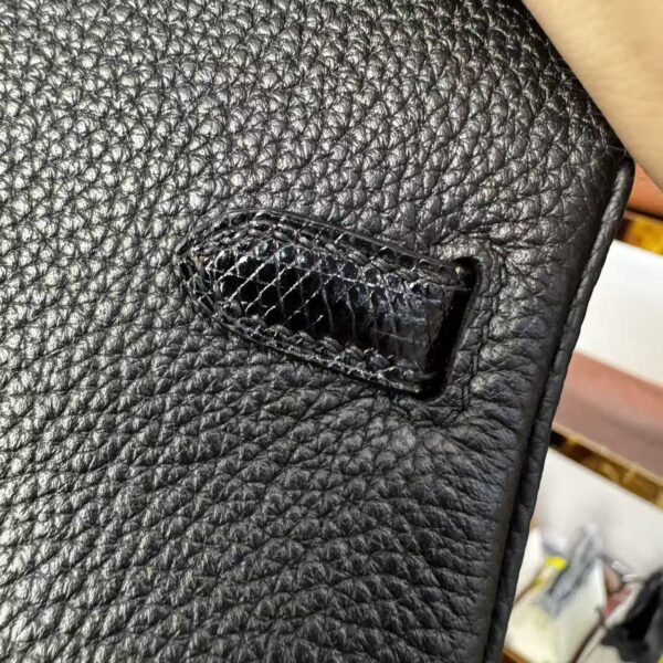 Birkin 25 Touch Noir Black Togo / Lizard, Palladium Hardware 8 Birkin 25 Touch Noir Black Togo / Lizard, Palladium Hardware