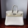 Birkin 25 authentic hand-sewn Touch: Glacier White Crocodile/Togo Mix, Silver Hardware Handcrafted sophisticated 17 Birkin 25 authentic hand-sewn Touch: Glacier White Crocodile/Togo Mix, Silver Hardware Handcrafted sophisticated