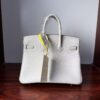 Birkin 25 authentic hand-sewn Touch: Glacier White Crocodile/Togo Mix, Silver Hardware Handcrafted sophisticated 11 Birkin 25 authentic hand-sewn Touch: Glacier White Crocodile/Togo Mix, Silver Hardware Handcrafted sophisticated