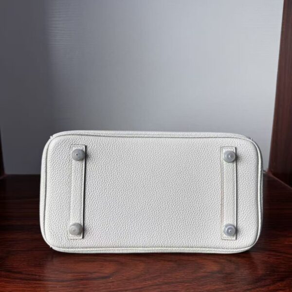 Birkin 25 authentic hand-sewn Touch: Glacier White Crocodile/Togo Mix, Silver Hardware Handcrafted sophisticated 3 Birkin 25 authentic hand-sewn Touch: Glacier White Crocodile/Togo Mix, Silver Hardware Handcrafted sophisticated