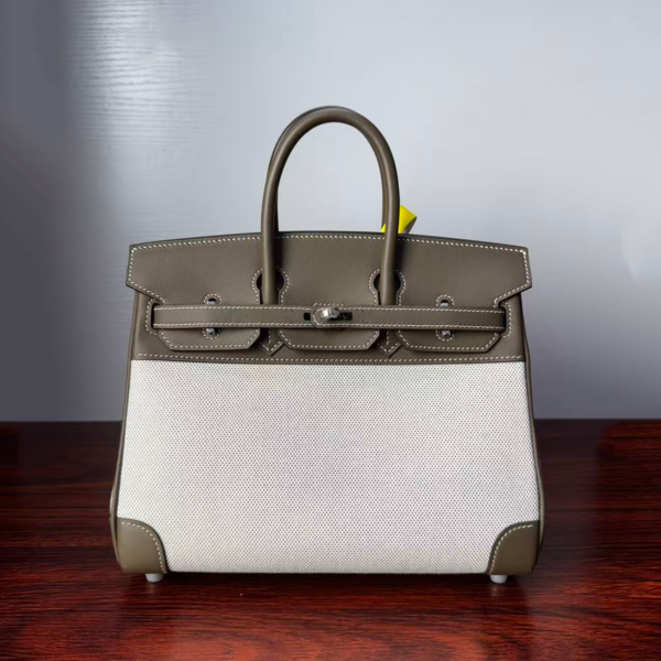 Birkin 25 Cargo: Elephant Grey Canvas with Silver Hardware authentic hand-sewn  sophisticated