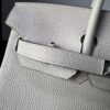 Birkin 25  Saddle stitch authentic hand-sewn Togo Leather in Milkshake White with Silver Hardware Hand stitched Handcrafted Birkin 25  Saddle stitch