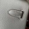 Birkin 25  Saddle stitch authentic hand-sewn Togo Leather in Milkshake White with Silver Hardware Hand stitched Handcrafted Birkin 25  Saddle stitch