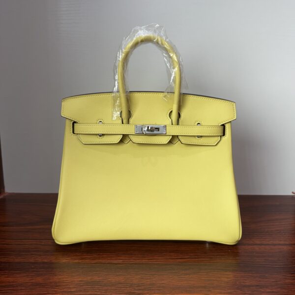 Birkin Biscuit-colored Swift leather Handmade women's handbag Birkin 25cm Jaune Poussin